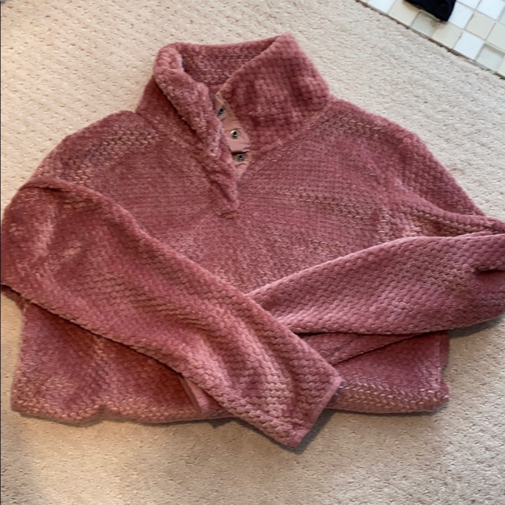 Super soft pink fuzzy sweater